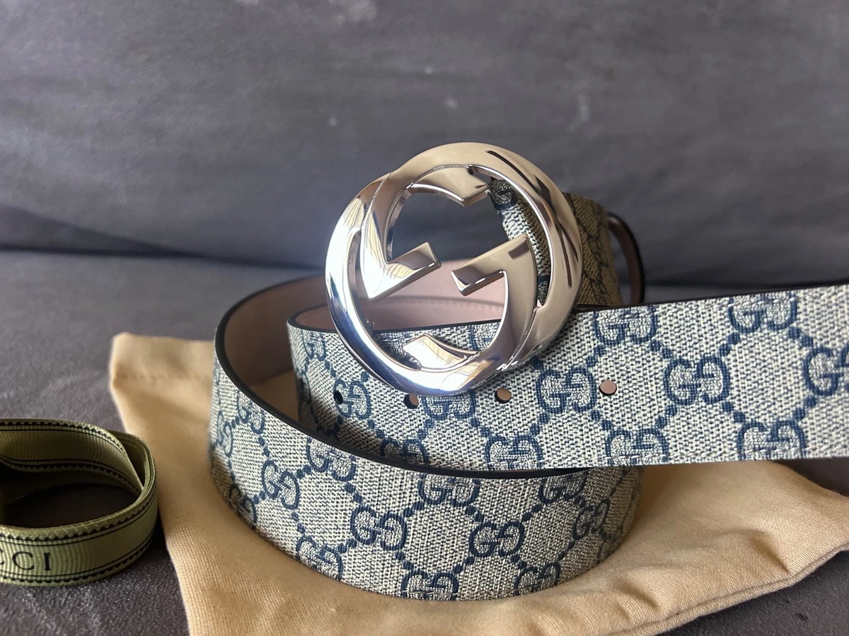 新品 グッチ GUCCI ベルト GGスプリーム ネイビー Gucci Blue Belts for Men for sale - eBay