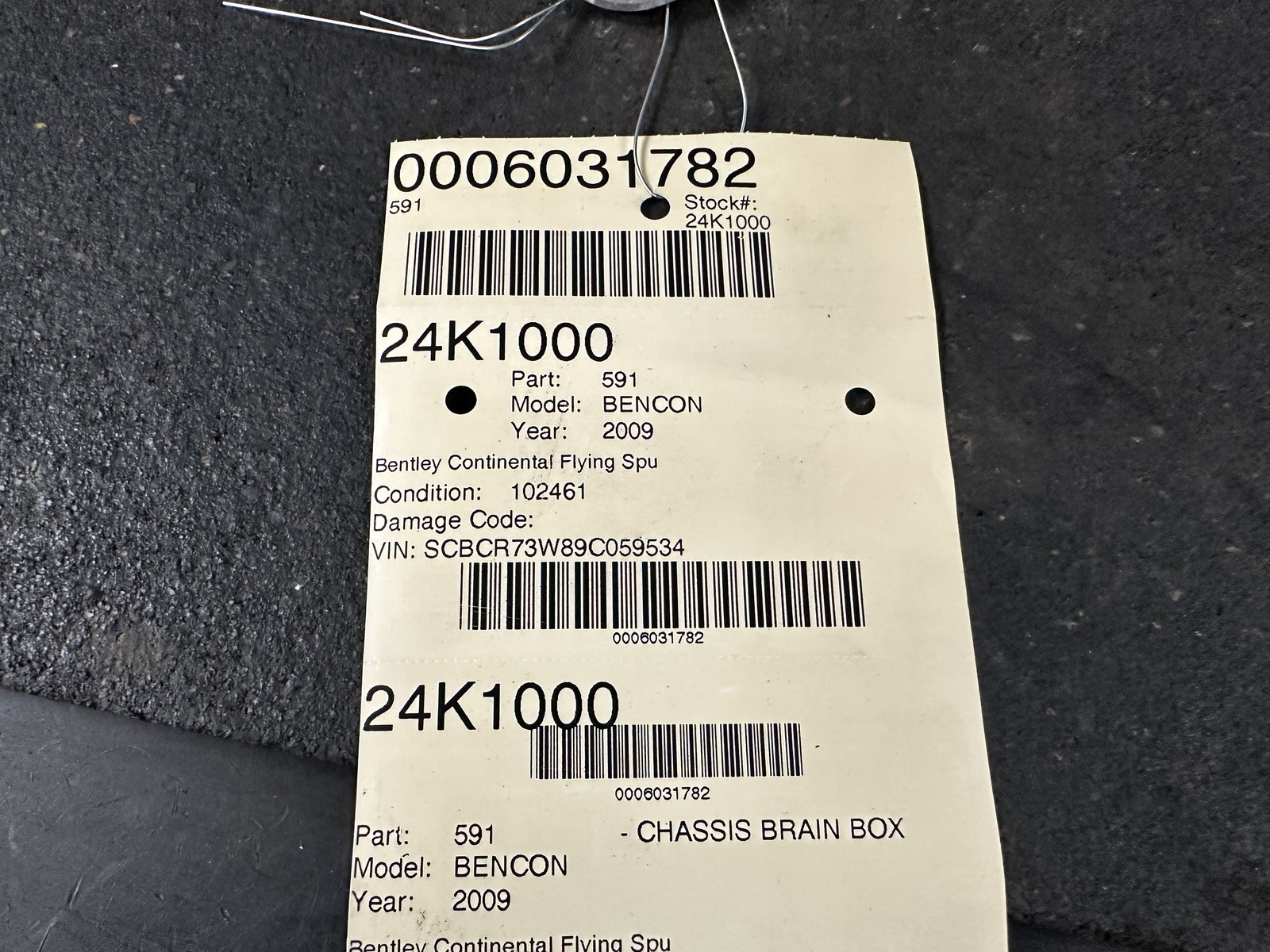 09-11 BENTLEY CONTINENTAL PARK PARKING ASSIST CONTROL MODULE ID 3W0919283C