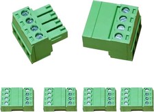 5 Set 4 Pin 3.81mm Pitch Screw Terminal Block Connector 28 16AWG M Size: 4 Pin