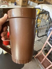 Vintage Tupperware Pitcher Harvest Brown 2 Quart With Push Button Lid