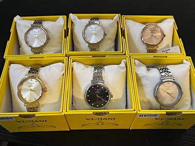 Invicta Vliani Women s Quartz Analog Watch Stainless Bracelet Gem Markers Box