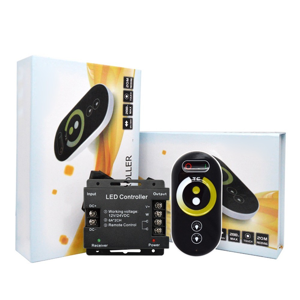 Controller LED Touch 12/24V 2 Canali 6A - Dimmer Wireless Professionale