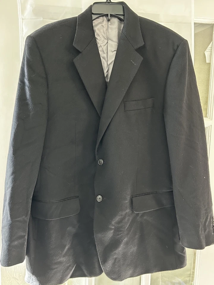 Abrigo Blazer Chaqueta Deportivo Joseph & Lyman Para Hombre Negro 100% Cachemira Pura Talla 44 Foto 2 de 4