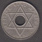 British West Africa 1949. 1/2 Penny. George VI. Crown above hole Hexagram. KM 27 — photo 1