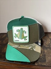 Goorin Bros Farmigami Good Luck Trucker Hat Green Snapback Mesh Cap Men's