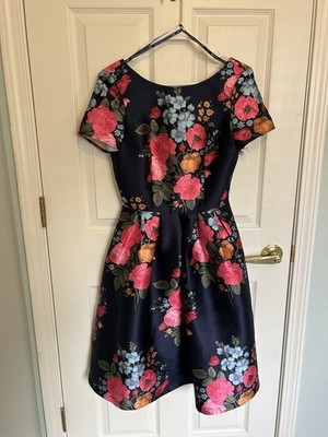 Chi Chi London Women's Floral Print Dress Sz UK 6, Wedding guest