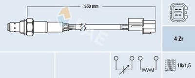 FAE Lambdasonde Sensor Abgassteuerung 77343 für LACETTI J200 CHEVROLET AVEO T200