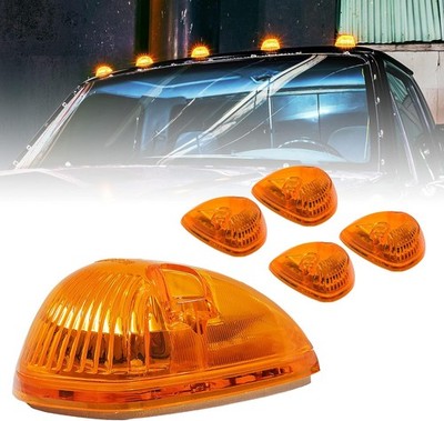 Amber Teardrop Cab Marker Light Kit DOT FMVSS 108 Universal Fit for Trucks Vans