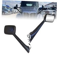 Fit for Peterbilt 579 2022 Hood Mirror Black Assembly with RH Passenger Side 
