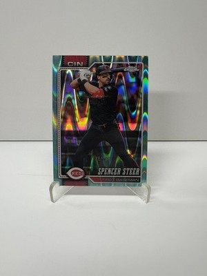 2026 Topps Chrome Spencer Steer Aqua RayWave /199 #40
