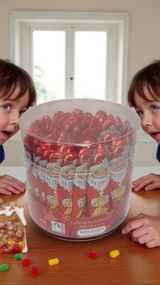 Riegelein Milchschokolade Weihnachtsmann Figuren Dose 812,5g festliche Weihnachten Pralinen Vegeta