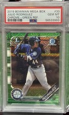 2019 Bowman Chrome Julio Rodriguez Mega Green Refractor PSA 10🔥🔥🔥