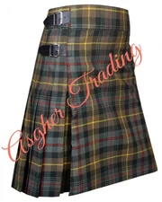 Farquharson Weathered Tartan kilt, Men Traditional 8 Yard kilts & Custom Size