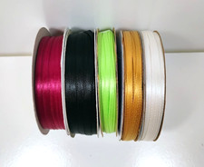 Black, Green, Gold, Ivory, Red Double-Face Satin Ribbon 1/8" wide x 50 yards