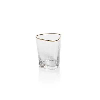Zodax Aperitivo Triangular Stemware or Glassware - Clear with Gold Rim - Set ...