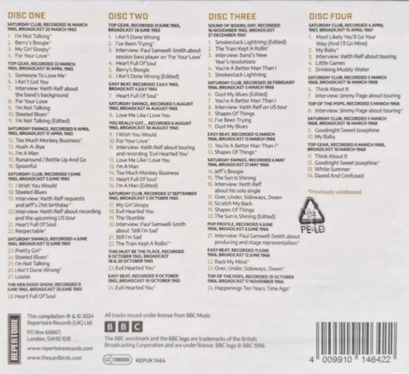 The Yardbirds - The Ultimate Live At The BBC 4 X CD Box Set 66 páginas folleto Nuevo Foto 2 de 3