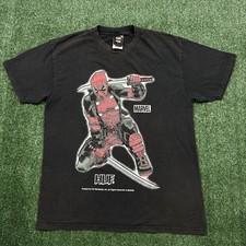 HUF x Marvel Deadpool Graphic T Shirt Mens Si...