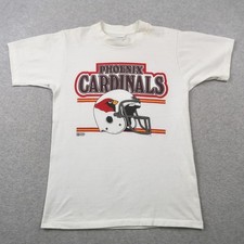 Vintage 80s Phoenix Cardinals T Shirt Mens M Medium White NFL Hazelwood USA Made