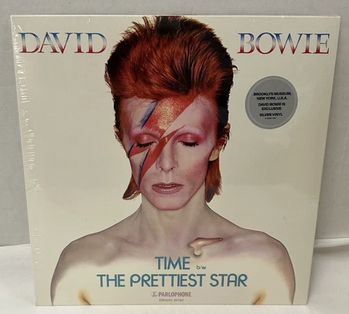TIME b/w THE PRETTIEST STAR DAVID BOWIE BROOKLYN MUSEUM SILVER 7" VINYL SEALED