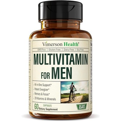 Multivitamin for Men with Vitamin A C D E B12 Zinc Energy Focus Health -1 bottle