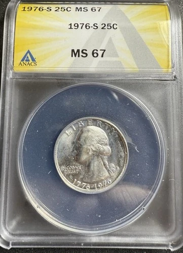 1976-S Silver Washington Quarter - ANACS MS 67 - Just Graded / New Holder