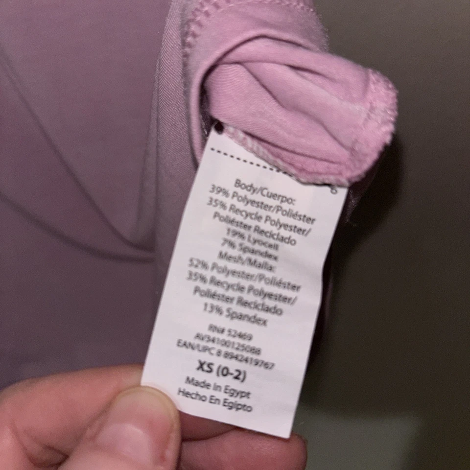 Avia Women’s Shirt Athletic Pink Long Sleeve Crew Neck Size XS Thumb Holes - Image 4 of 4