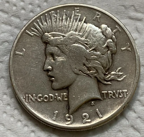 1921 $1 High Relief Peace Silver Dollar Circulated Key-Date