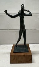 Female Dancer from Orléans Bronze Sculpture on Wood Base Replica