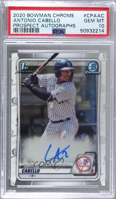 2020 Bowman Chrome Prospect Auto Antonio Cabello #CPA-AC PSA 10 GEM MT Auto g6p
