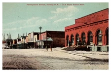 Pennsylvania Ave NWI Co Store Snow Winter Roslyn WA C1910s Postcard AH8