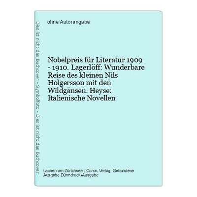 Nobelpreis für Literatur 1909 - 1910. Lagerlöff: Wunderbare Reise des kleinen Ni