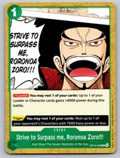 Strive to Surpass me, Roronoa Zoro!!! OP14-036 One Piece NM