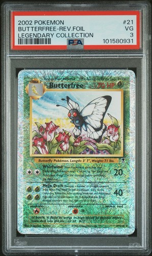 POKEMON 2002 BUTTERFREE REVERSE HOLO LEGENDARY (COLLECTION) #21 PSA 3