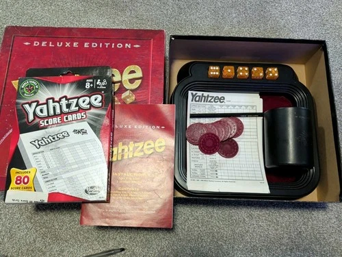 Vintage 1997 Deluxe Yahtzee Board Game Felt Tray Edition Milton Bradley Complete