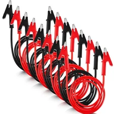 Dunzy 8 Pcs 14 Gauge Jumper Wires Alligator Clips to Alligator Clip Electrical
