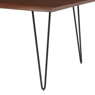 Modway Ardor 74'' Live Edge Acacia Wood and Metal Dining Table in Black/Walnut
