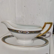 THOMAS FINE CHINA BAVARIA HARVEST ROSENTHAL PORCELAIN GRAVY BOAT ATTACH  9"L EXC