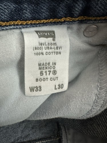 Levis 517 Boot Cut Jeans Men Size 33x30 (31x26) Blue Denim Hemmed Vintage - Picture 11 of 11