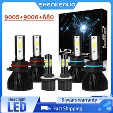 For GMC Yukon XL 1500 2500 2000-2006 LED Headlight High Low Fog Light Bulbs Kit