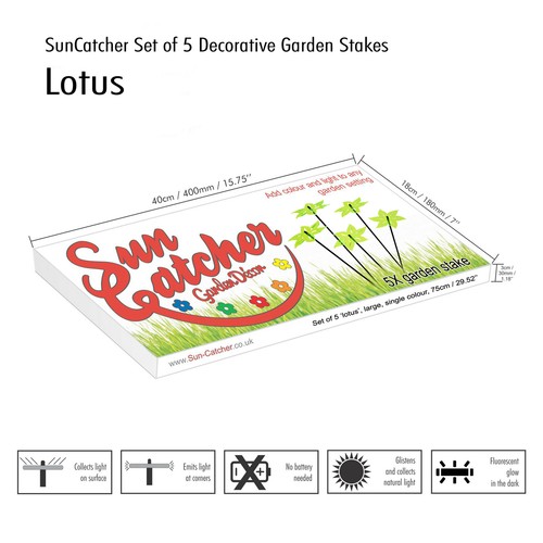 5x Sonnenfänger Deko Garten Pfähle Lotus fluoreszierend Zubehör Ornament Geschenk - Bild 17 von 25