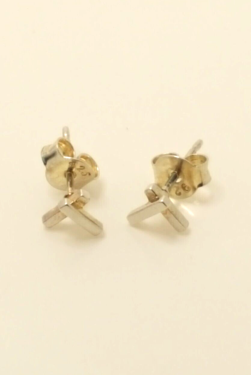 Gorgeous Solid Artistic Cross Stud Earrings 925 S… - image 17