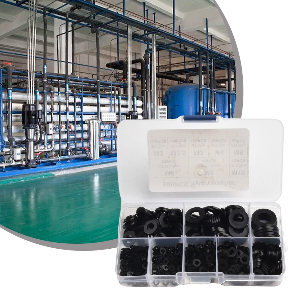 Flat Nylon Rubber Oring Gasket Repair Rubber Seal 12.7*6.8*2.2cm Black