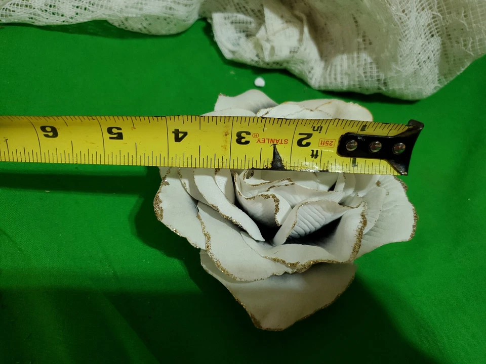 Vintage Corsage Wedding Prom White and  Gold Rose Corsage  - Image 4 of 4