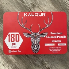 KALOUR 180 Colored Pencil for Artists Rich Pigment Soft Core, Oil-Based (READ)