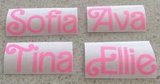 Custom Name Barbie Style Vinyl Sticker Flute Shot Wine Pint Mug Notebook Glass