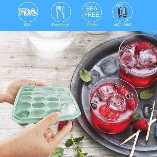 Ice Cube Tray with No Spill Lid Easy Release 48 Cubes Whiskey Cocktail - Picture 11 of 15