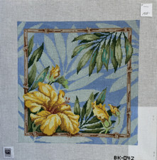 Susan Treglown BK-042 Hand Painted Needlepoint Canvas Tropical Flowers 13ct