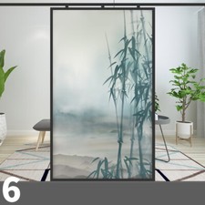Privacy Chinese Style Bamboo Glass Sticker Window Film Static Cling Frosted Home
