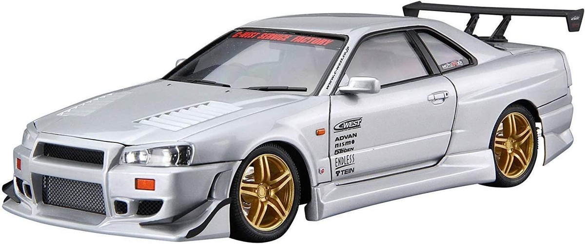 Aoshima 1/24 Tuned Car No.50 Nissan C-WEST BNR34 Skyline GT