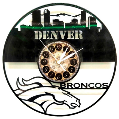 DENVER BRONCOS | Vinyl Record Clock | Football Wall Art Gift | FREE SHIPPING